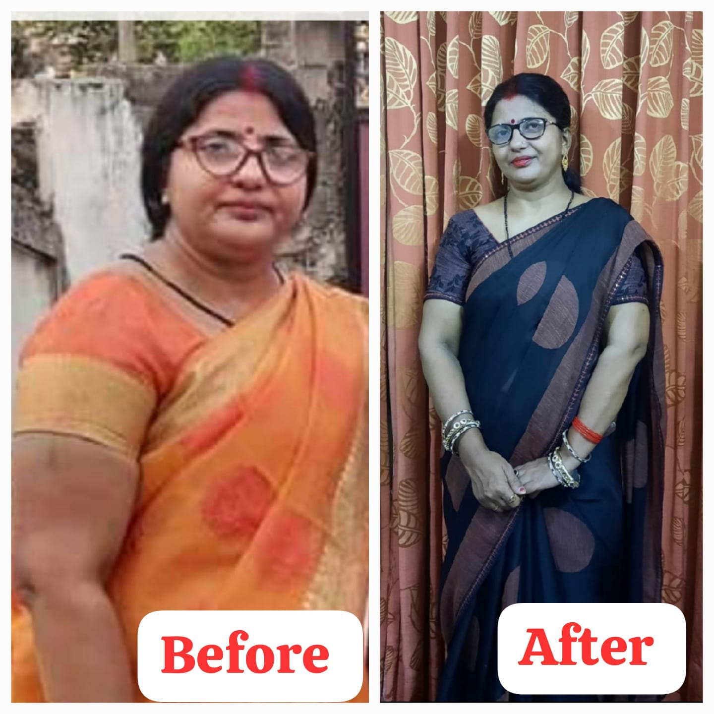 Before and After Saree Transformation